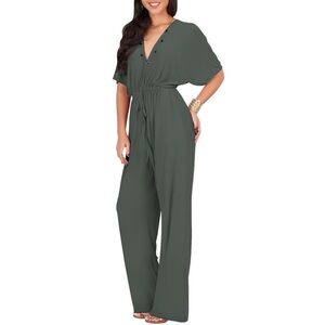 NWT Koh Koh Kimono Sleeve Jumpsuit in Olive Green